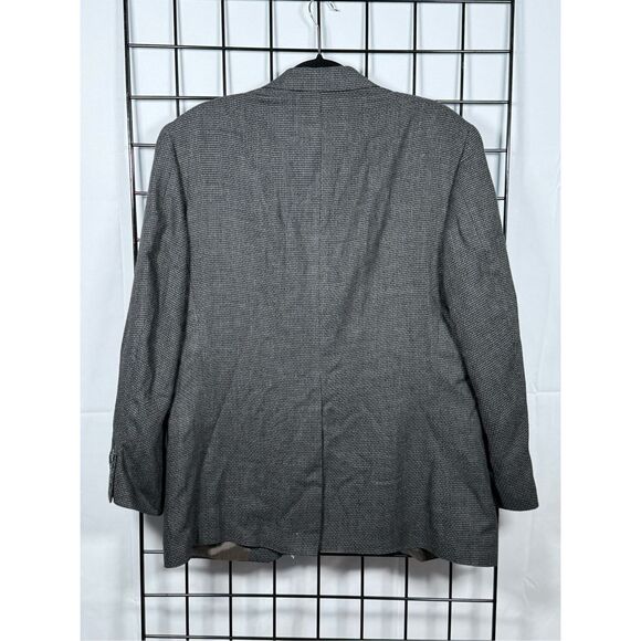 Vtg Haggar Houndstooth Blazer Jacket Mens 40R Gray Wool Blend Eclectic Grandpa - Picture 3 of 14